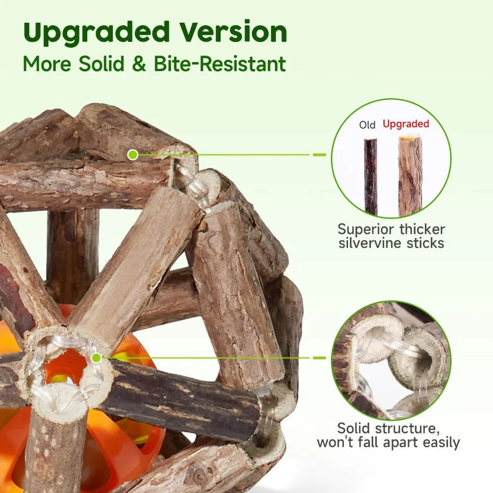 Catnip Toys Pack Three Pieces Silvervine Stick Cage And Bell Balls For Indoor Cats Teeth Cleaning