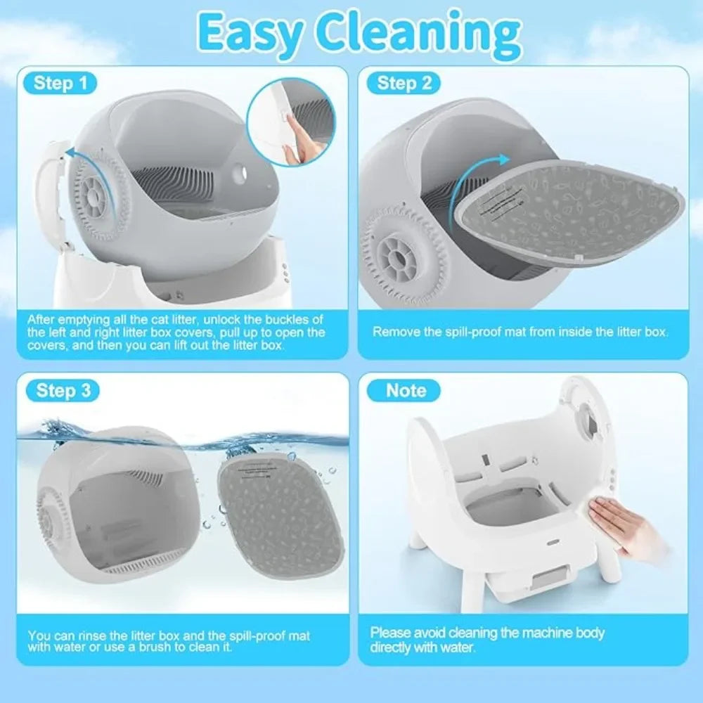 Closure Self-Cleaning Automatic Cat Litter Box for Multi-Cat