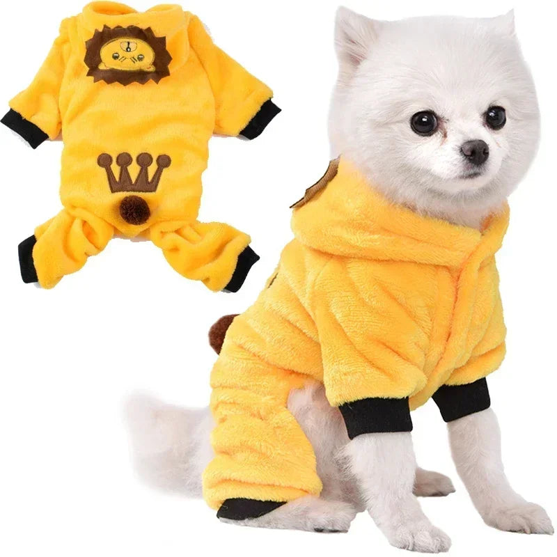 Soft Fleece Thickened Dog Jumpsuit Coat For Small Dogs