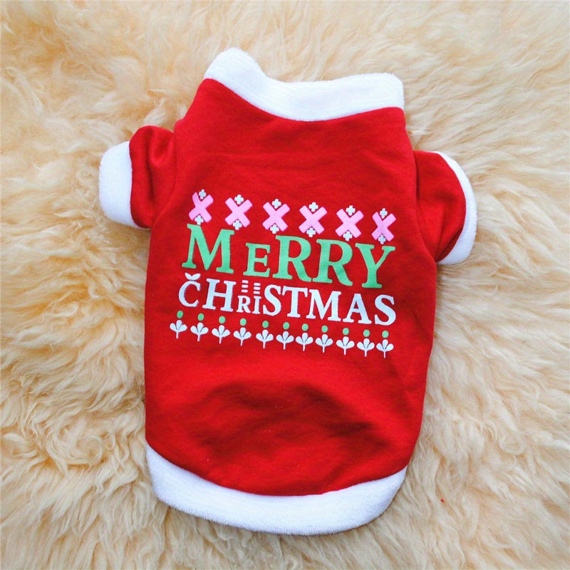 3Pc Holiday Pet Christmas Striped Fleece Sweater For Pets