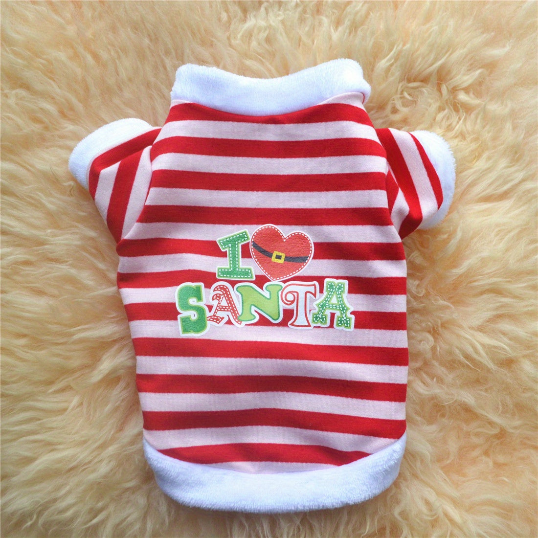 3Pc Holiday Pet Christmas Striped Fleece Sweater For Pets