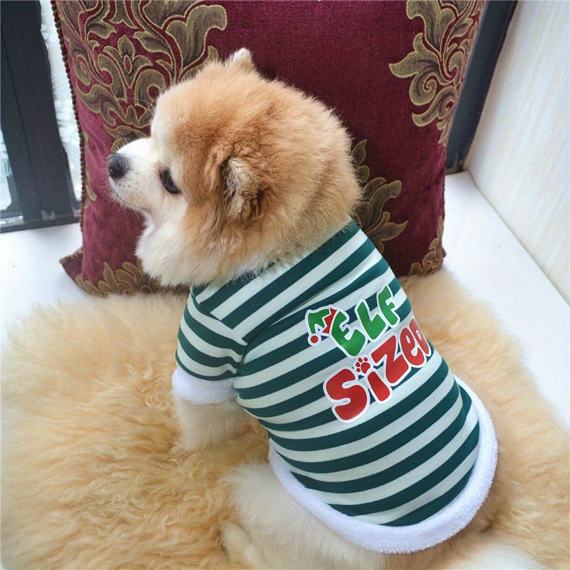 3Pc Holiday Pet Christmas Striped Fleece Sweater For Pets