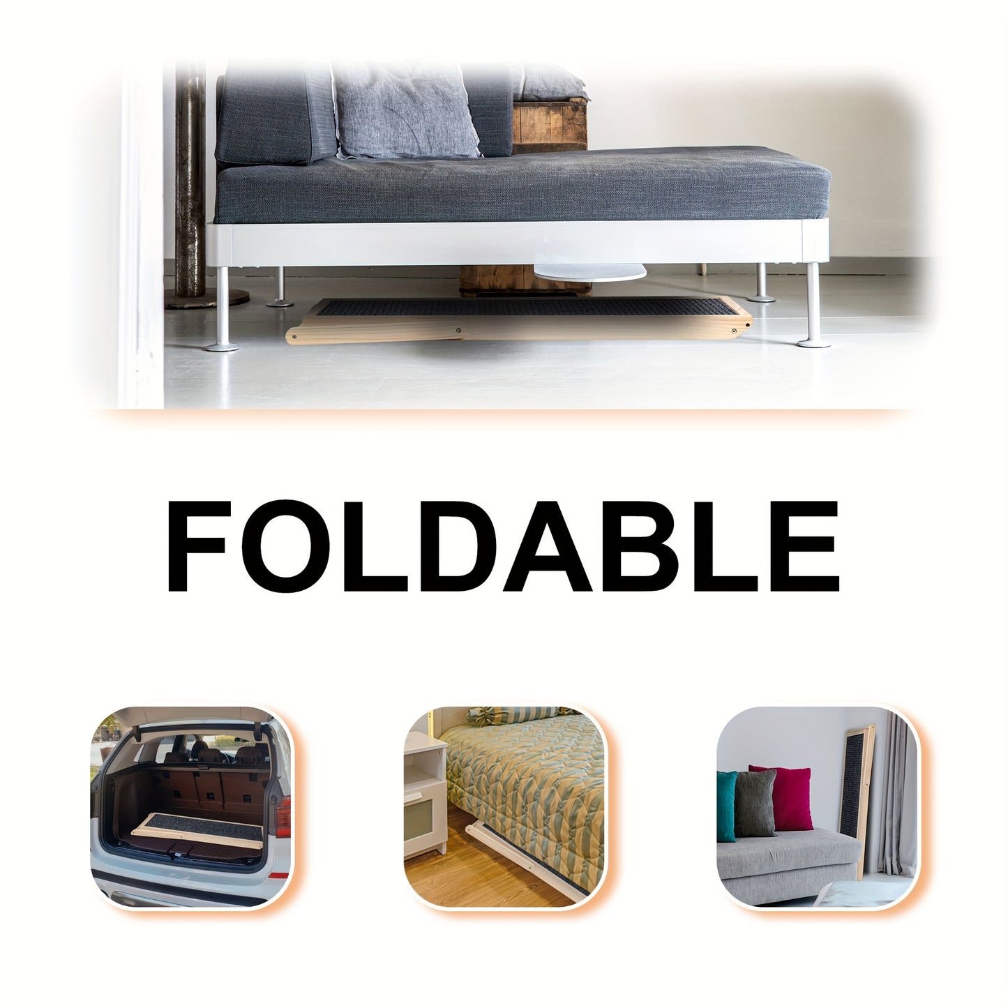 Adjustable Wood Pet Ramp For Dogs And Cats Supports 200lbs