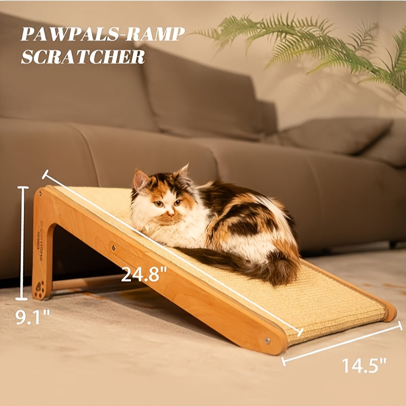 Solid Wooden Sisal Cat Scratcher Indoor Climbing Post
