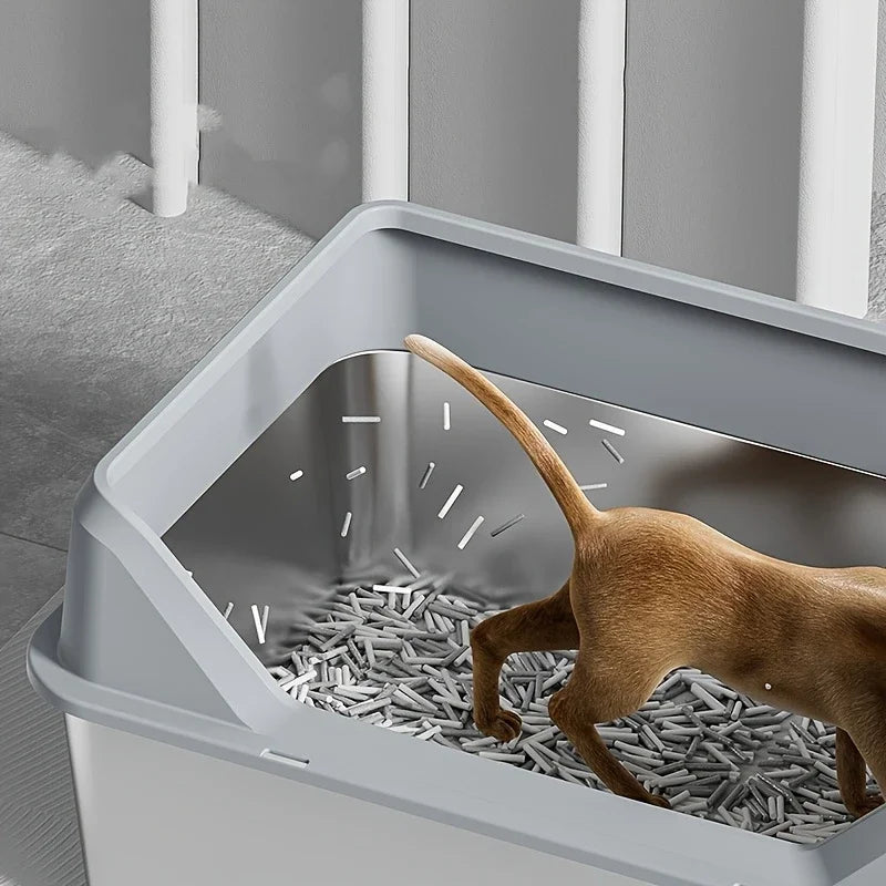 Stainless Steel Cat Litter Box With Lid Leakproof Odor Free