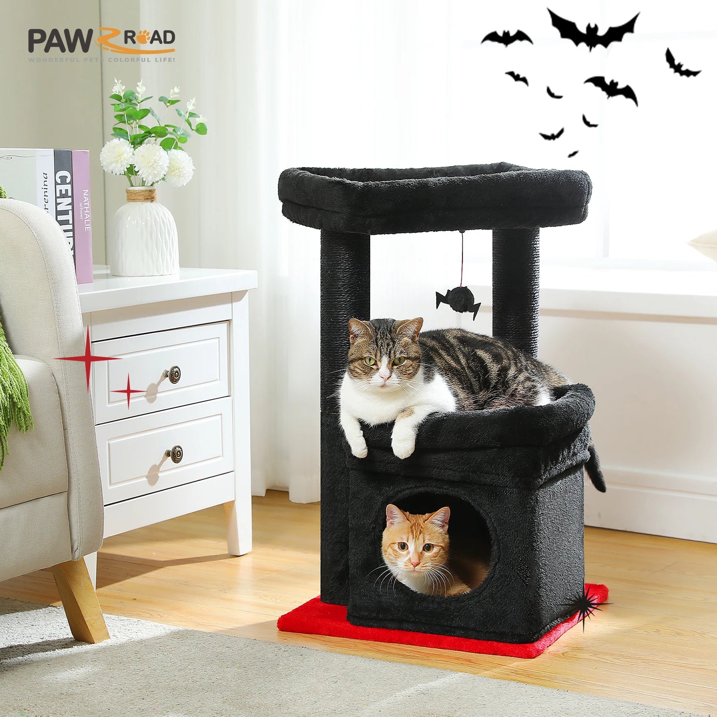 PEQULTICN Cat Tree Tower With Cozy Condo And Wide Perch