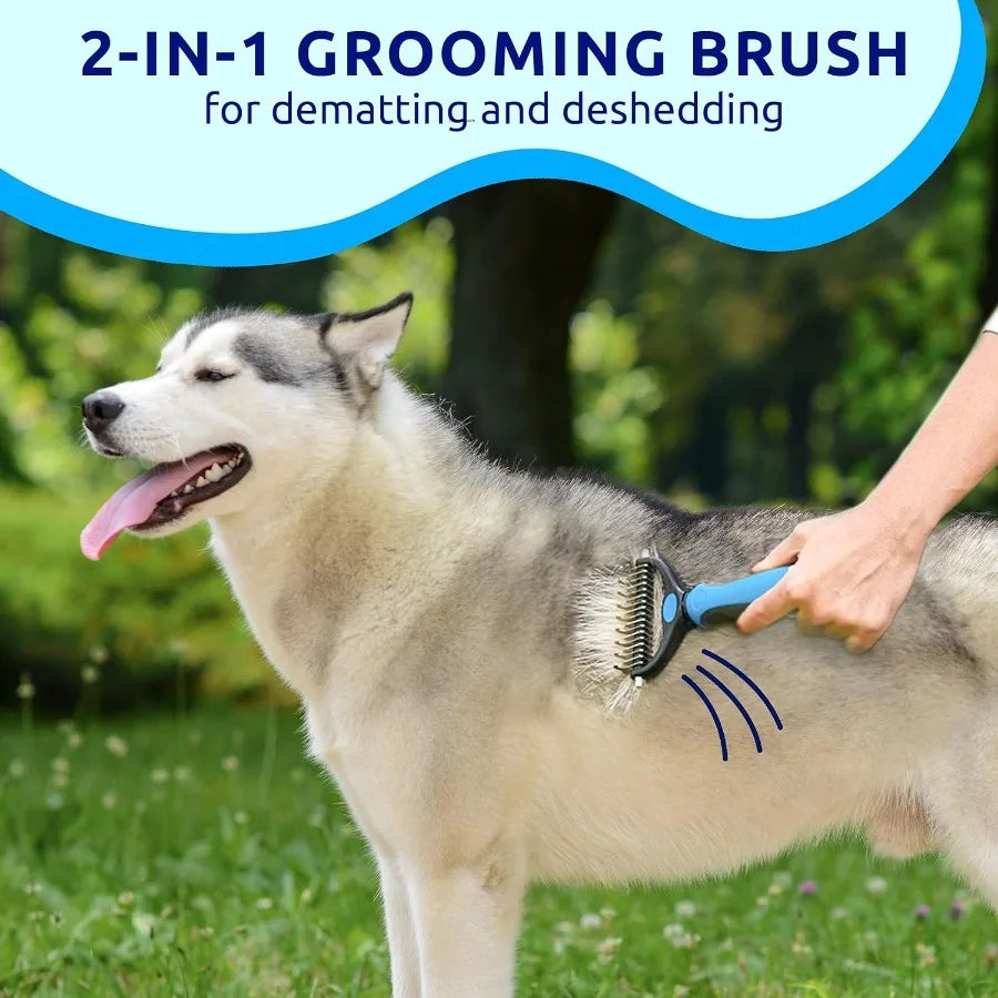 Hign-concerned Deshedding Brush DoubleSided Dogs And Cats