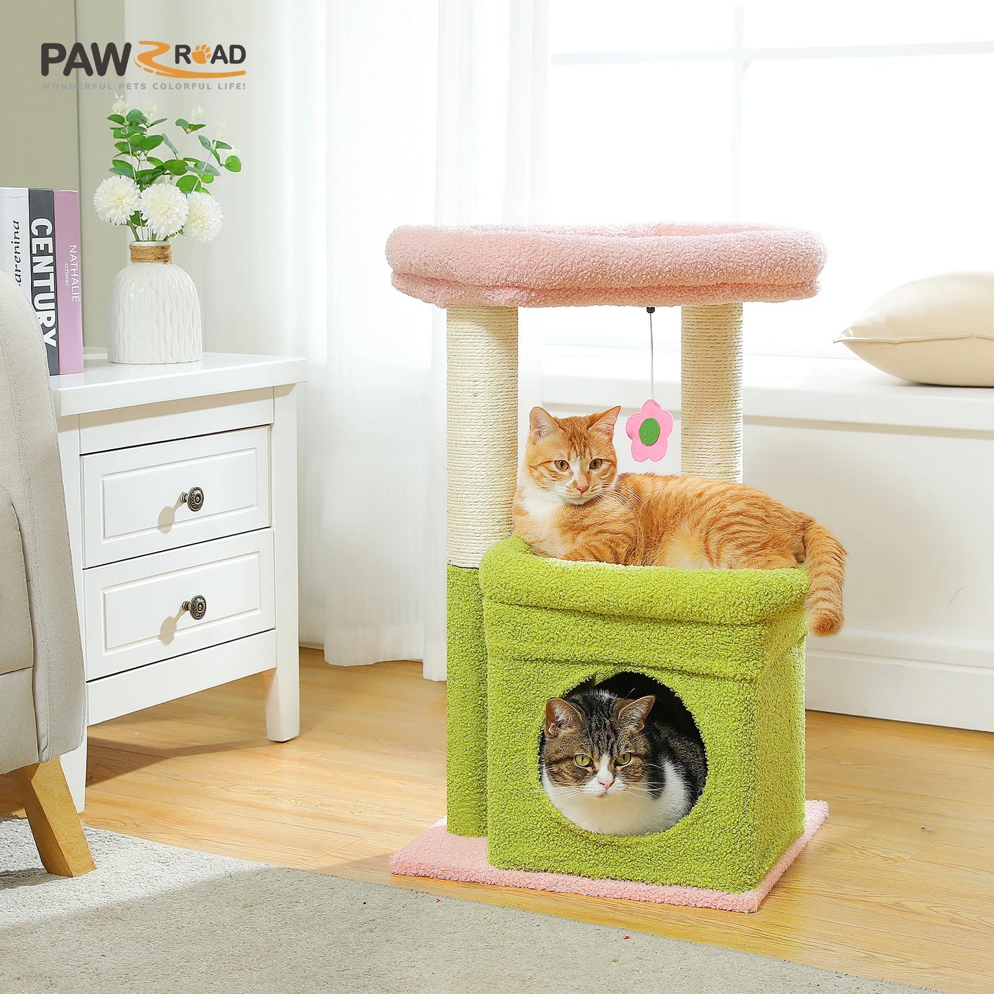 PEQULTICN Cat Tree Tower With Cozy Condo And Wide Perch