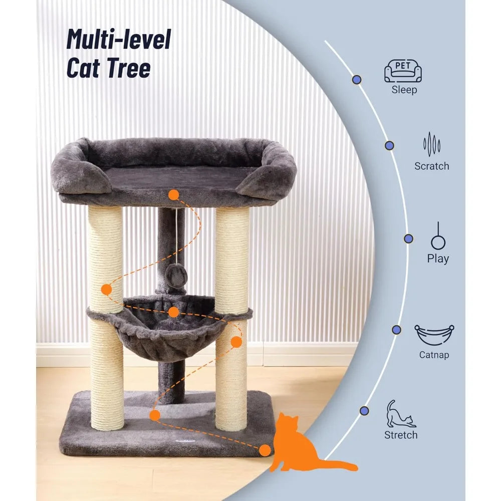 Fujian Cat Tree Tower Indoor Scratching Post With Bed