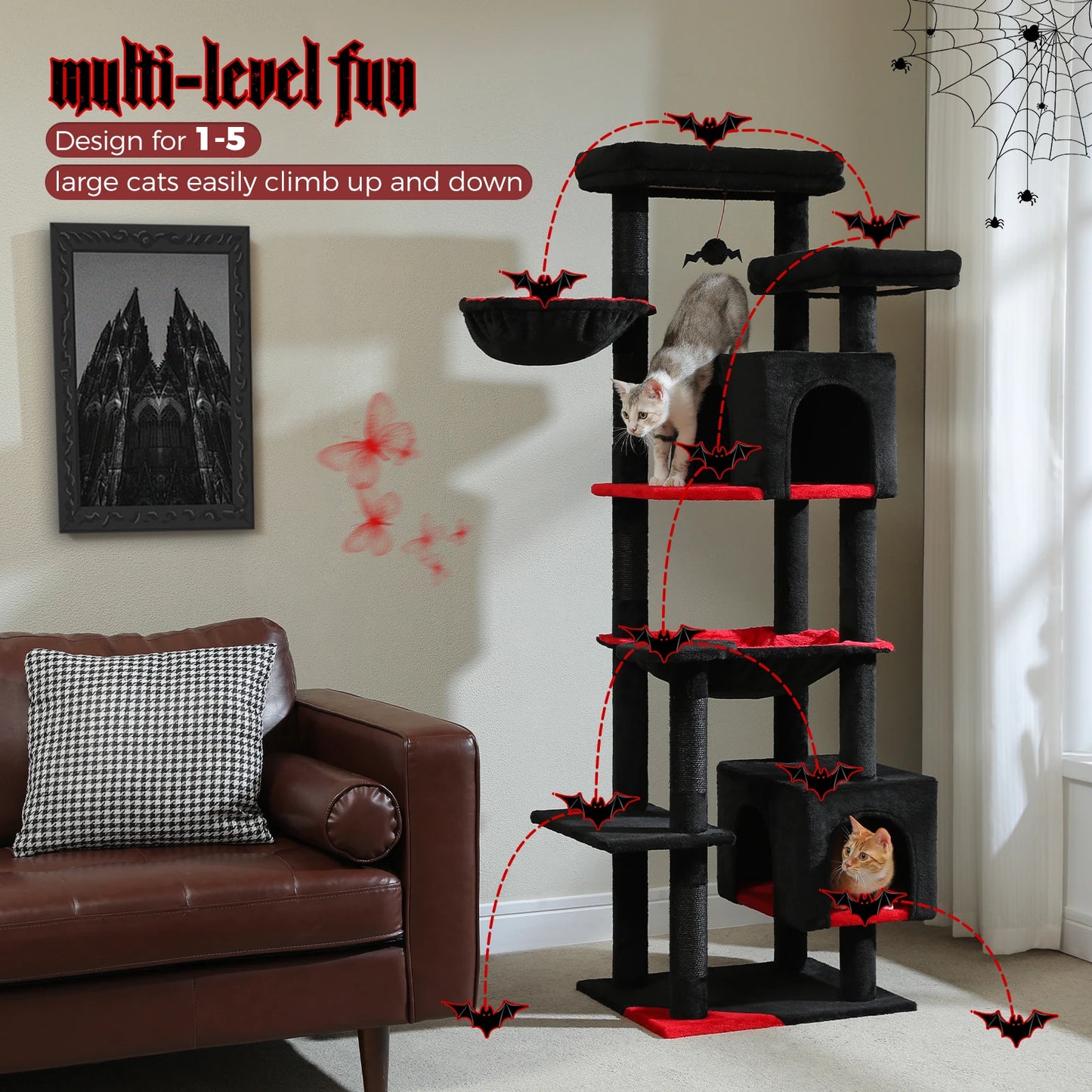 PAWZ Road Cat Tree For Indoor Cats With Scratching Posts