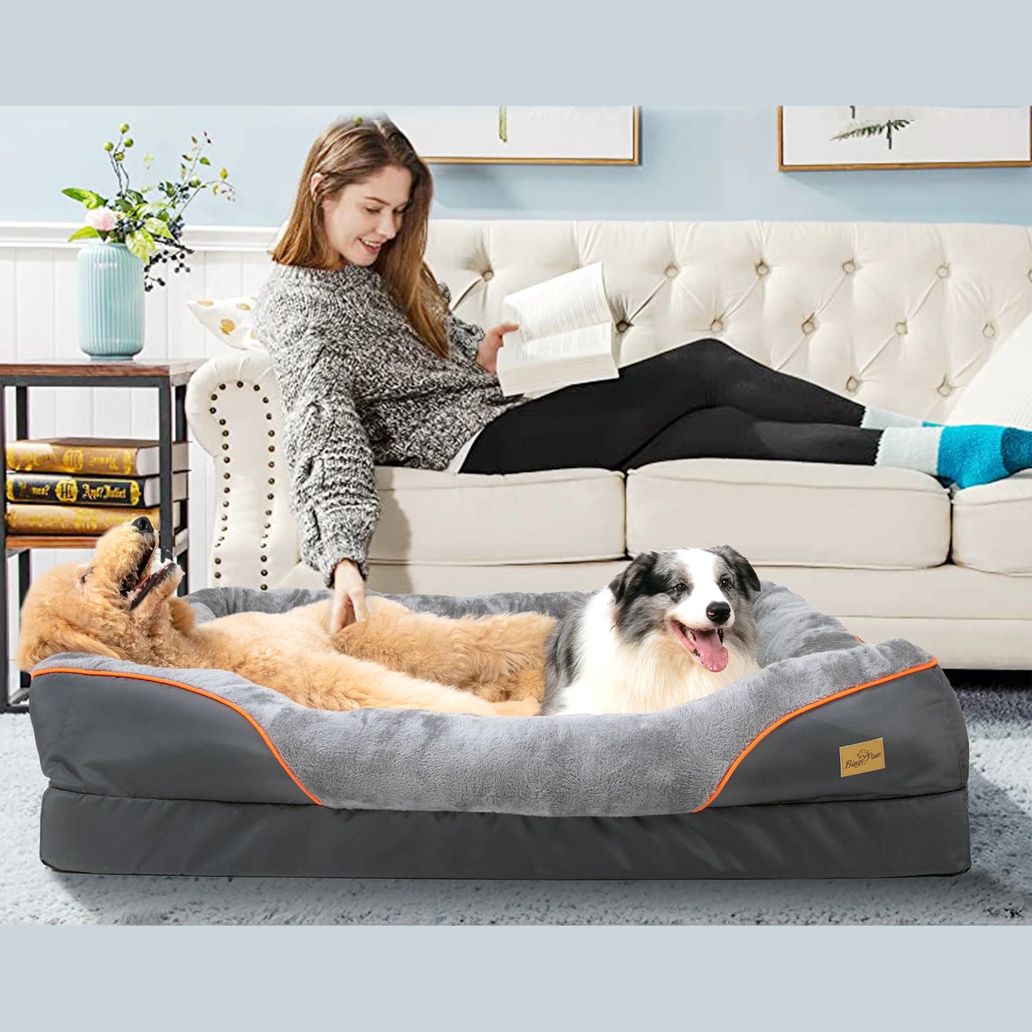 BINGOPAWC Waterproof Allergy Dog Bed With Washable Cover
