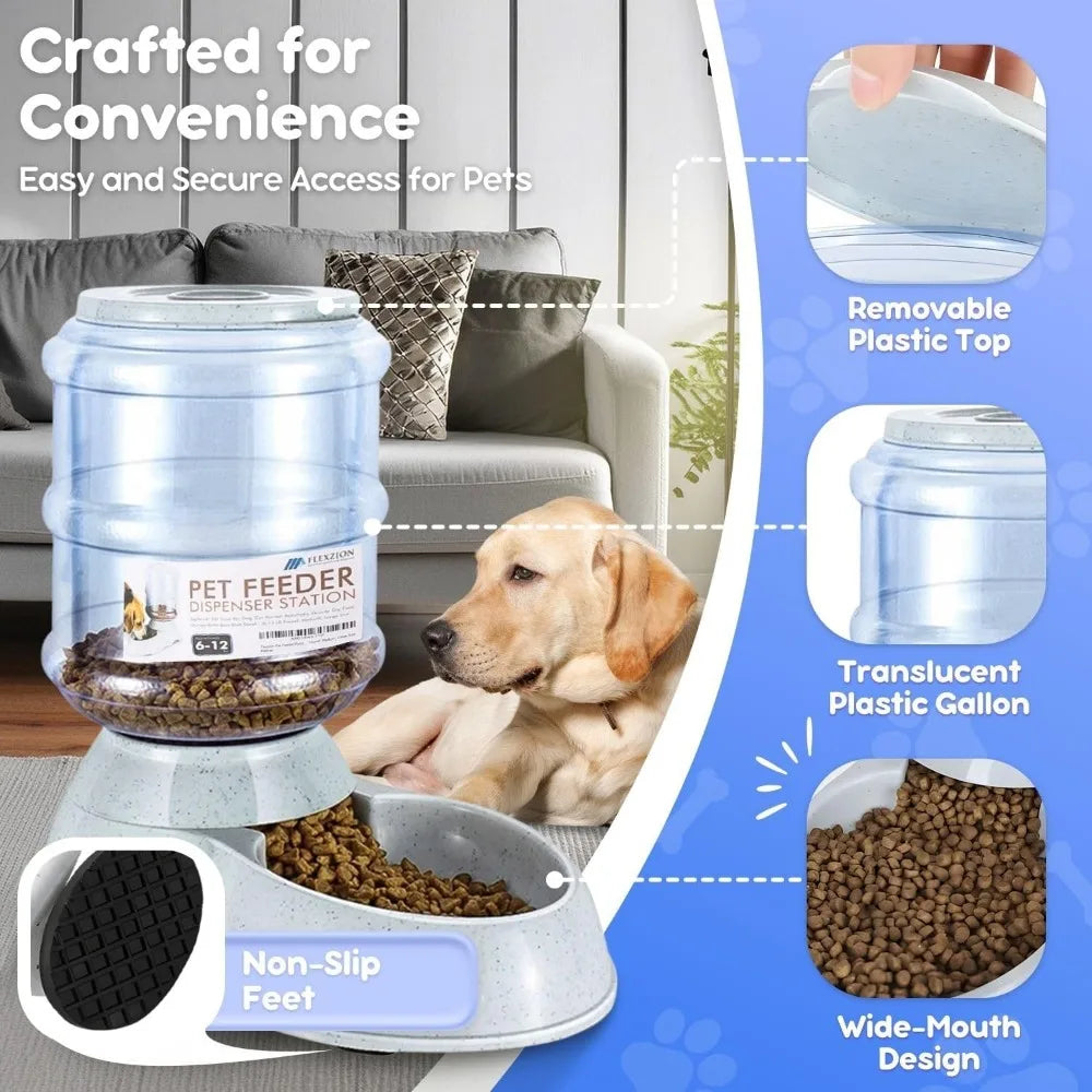 Hignconerned Gravity Pet Feeder Automatic Dry Food Dispenser
