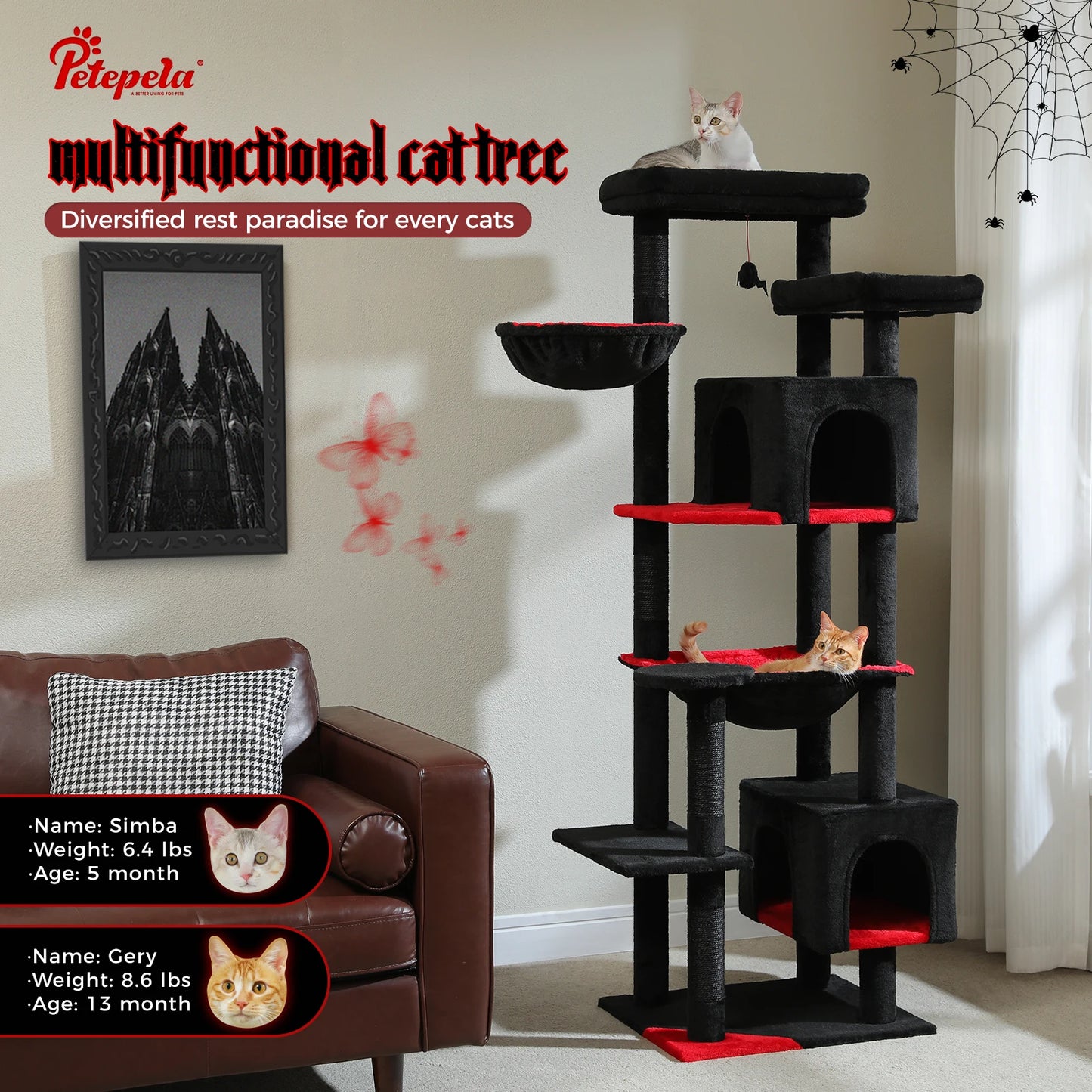 PAWZ Road Cat Tree For Indoor Cats With Scratching Posts