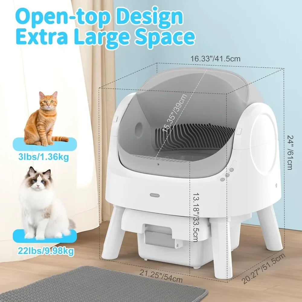 Closure Self-Cleaning Automatic Cat Litter Box for Multi-Cat