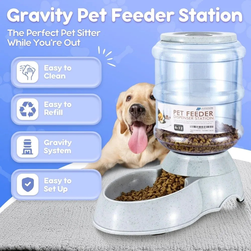 Hignconerned Gravity Pet Feeder Automatic Dry Food Dispenser