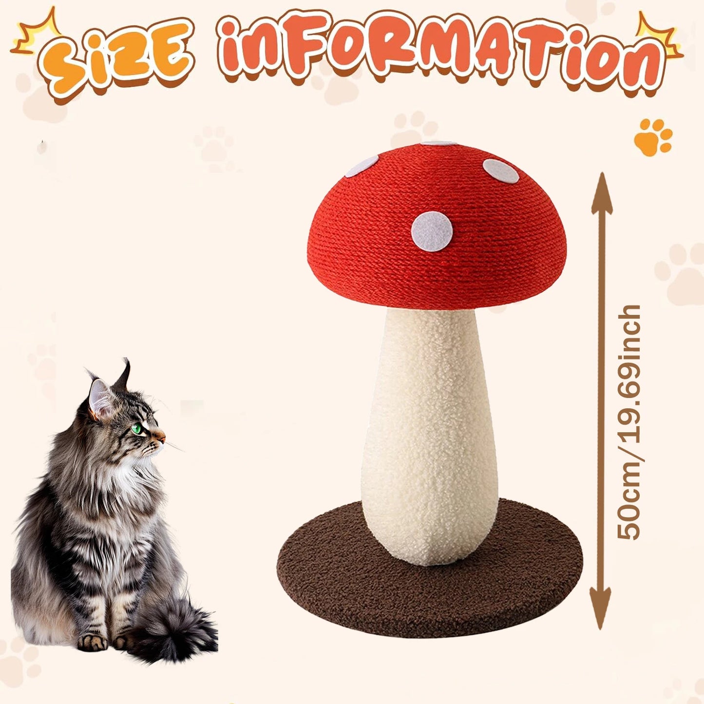 Oor Cats Mushroom Cat Scratching Post Tower With Sisal