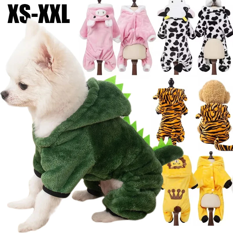 Soft Fleece Thickened Dog Jumpsuit Coat For Small Dogs