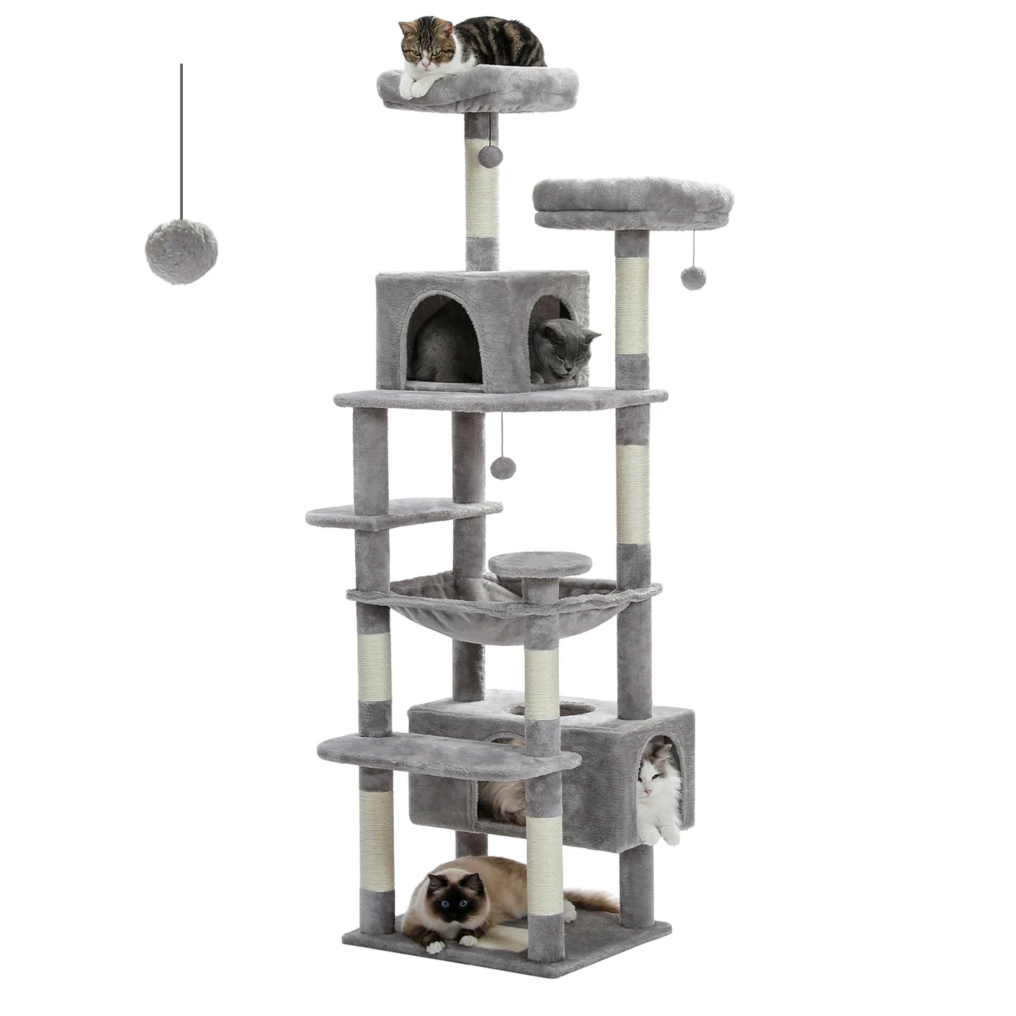 PAWZ Road Cat Tree Tower With Sisal Scratching Posts Hammock