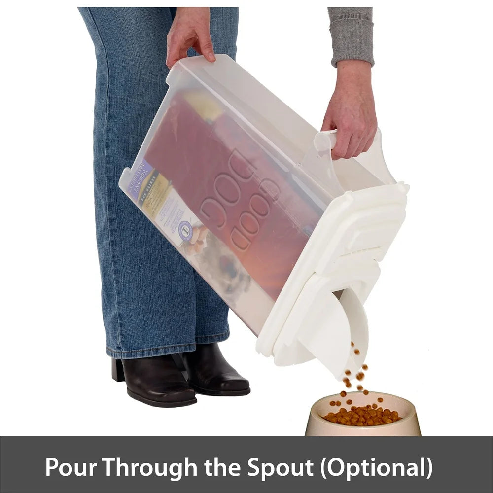 XMSJ Pet Food Dispenser With Double Pour Spout Stackable