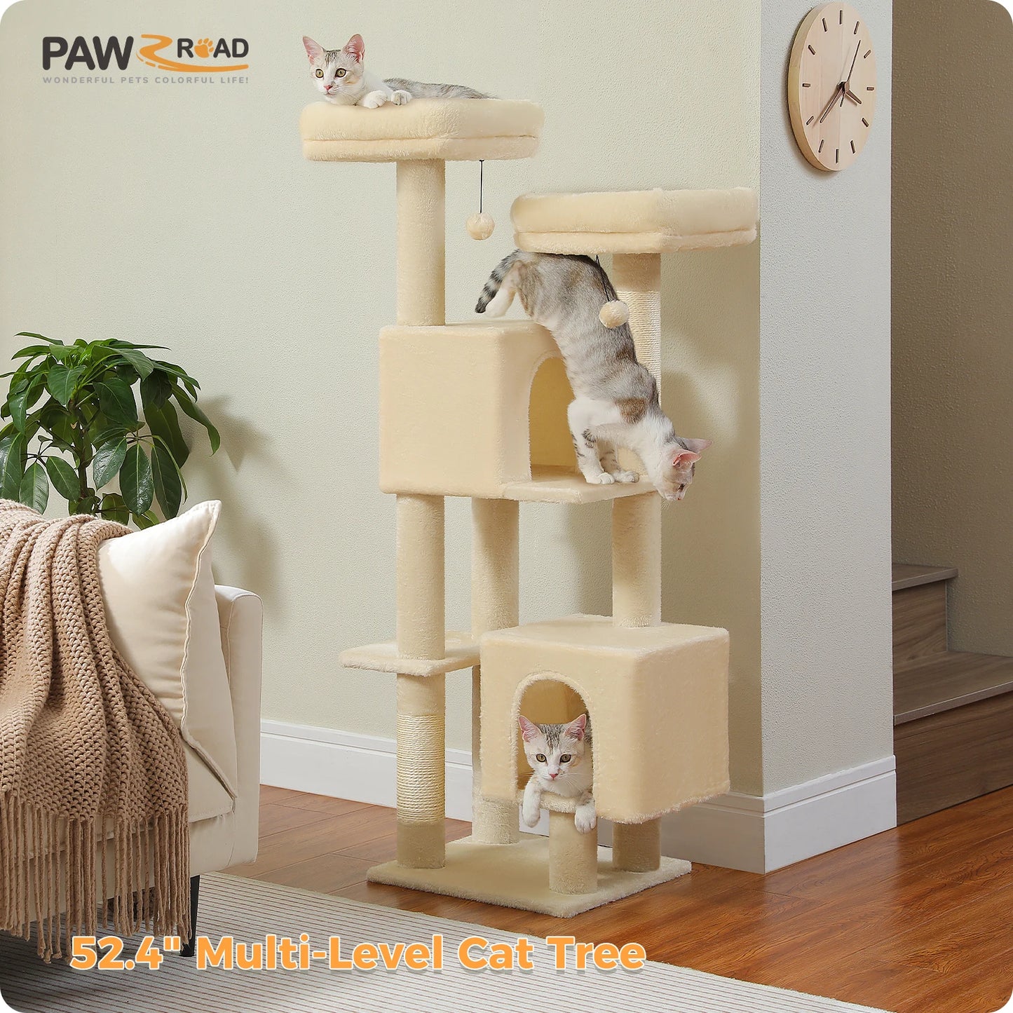 PAWZ Road Cactus Cat Tree Cat Tower For Indoor Cats