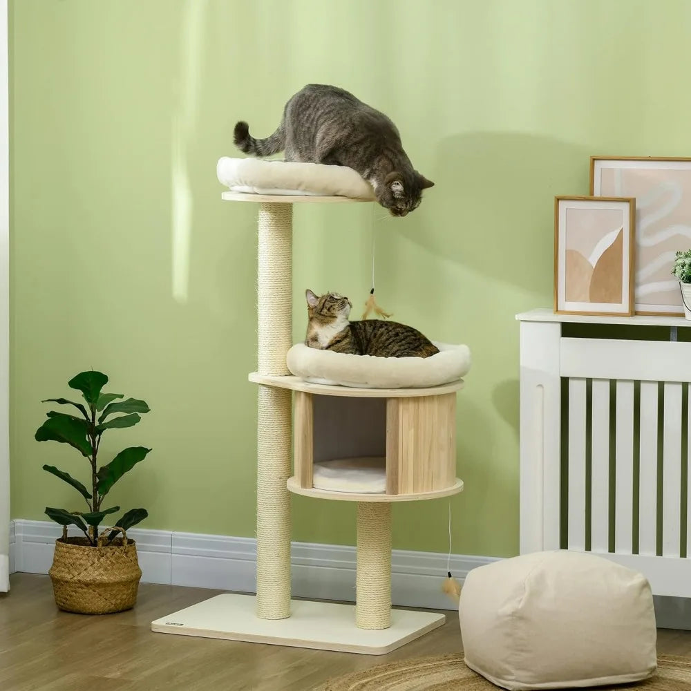 DAFIFY Cat Tree 3 Level Cat Tower With Scratching Posts