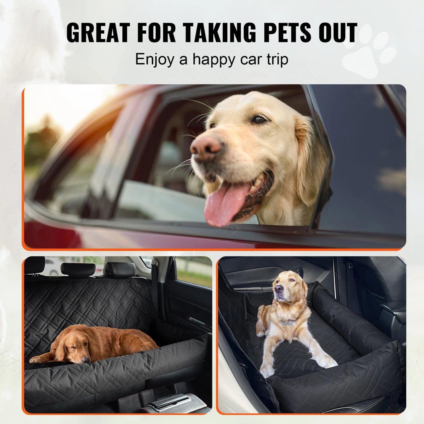 SucceBuy Dog Car Seat Waterproof Booster Seat With Leash