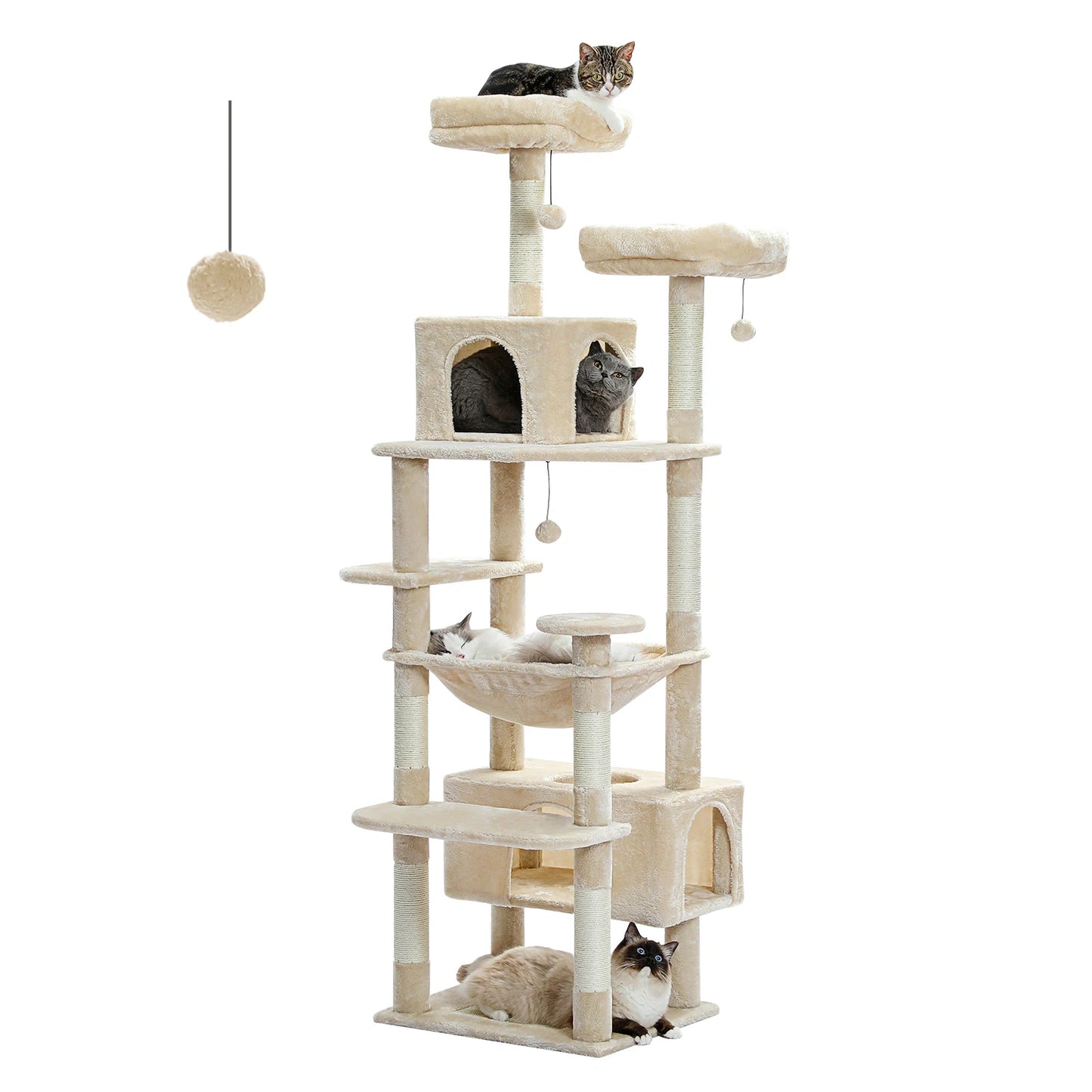 PAWZ Road Cat Tree Tower With Sisal Scratching Posts Hammock