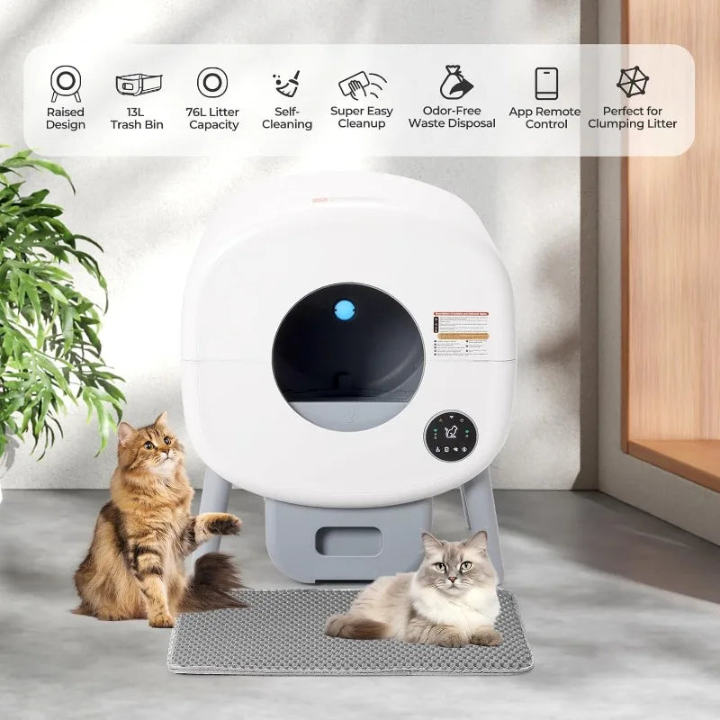 Lunapurr App Controlled Auto Self Cleaning Litter Box Cats