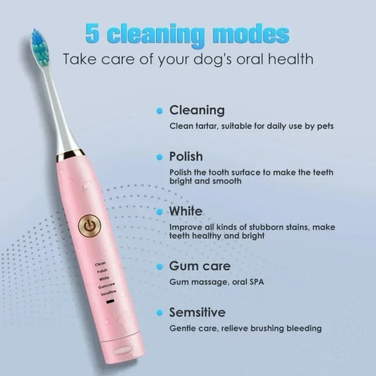 Hign-concerned USB Electric Pet Toothbrush with Brush Head