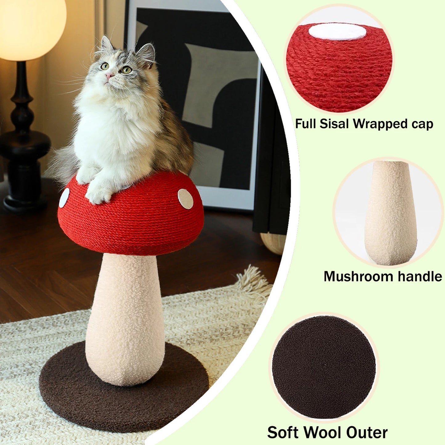 Oor Cats Mushroom Cat Scratching Post Tower With Sisal