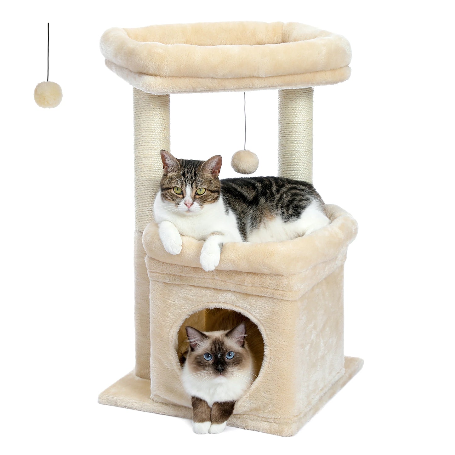 PEQULTICN Cat Tree Tower With Cozy Condo And Wide Perch