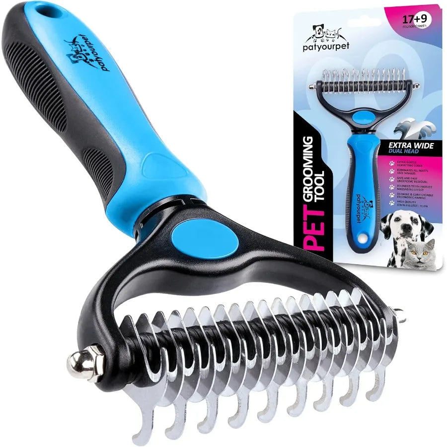 Hign-concerned Deshedding Brush DoubleSided Dogs And Cats