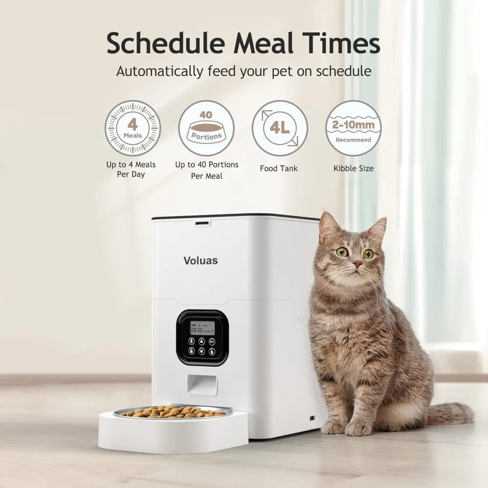 Hignconcerned Voluas Automatic Cat Feeder Timed Dispenser