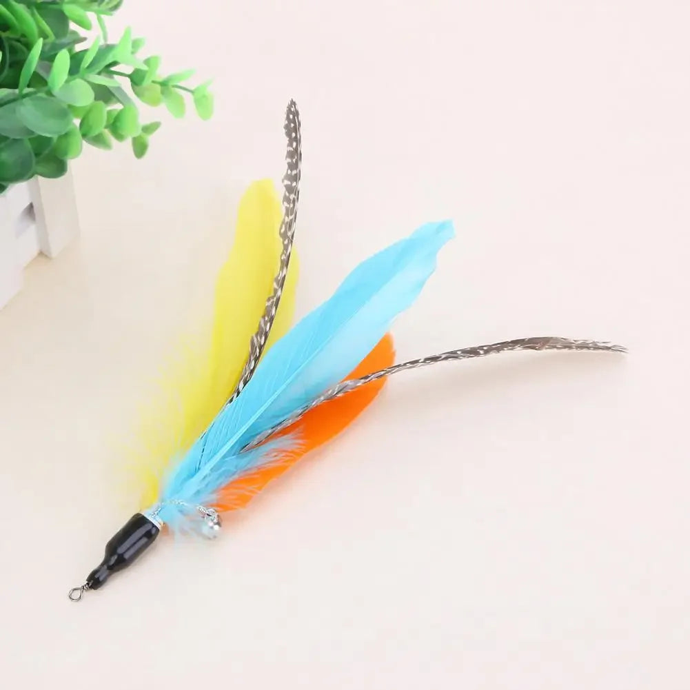 Five Piece Replacement Cat Feather Toy Set For Interactive Wand