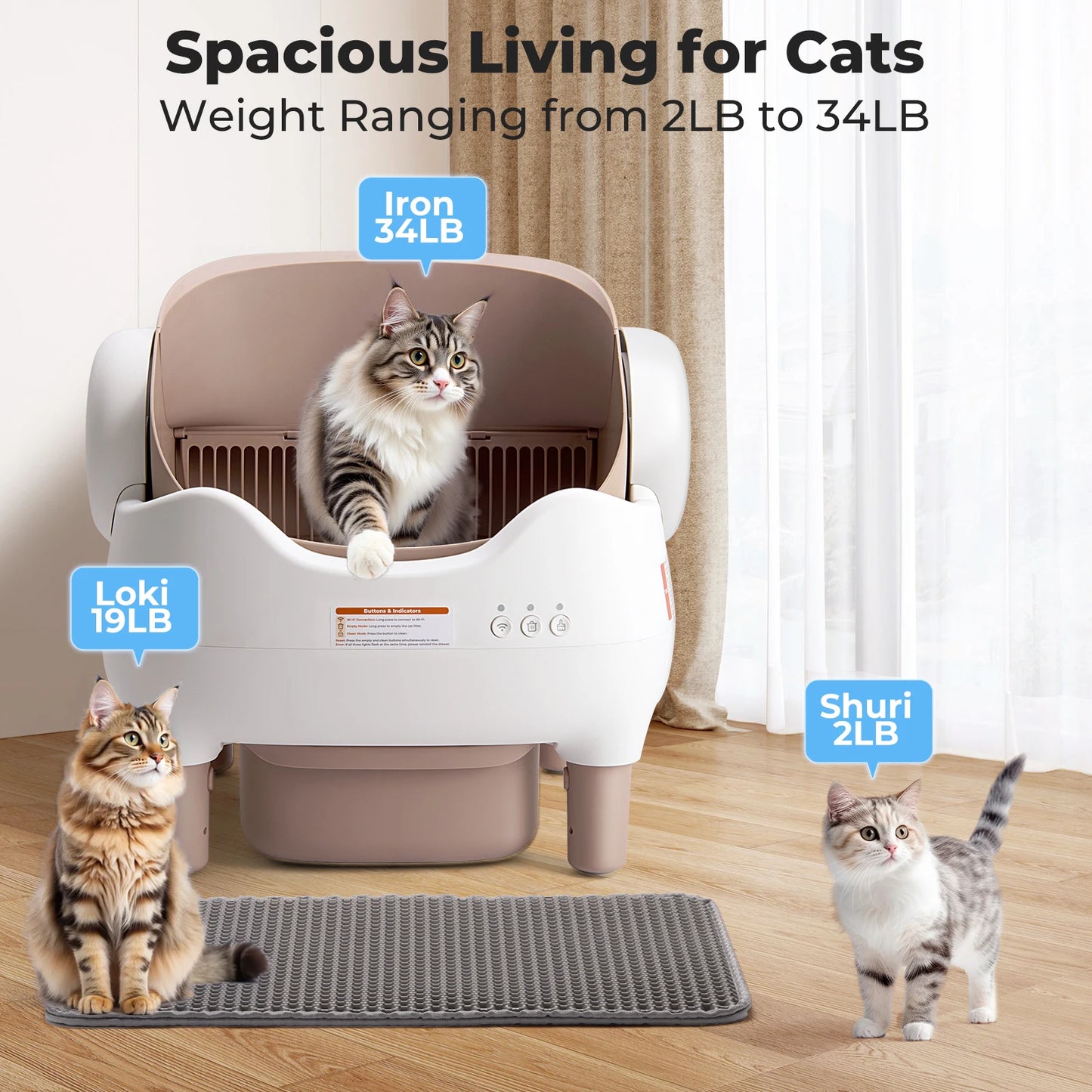 Lunapurr Self Cleaning Automatic Cat Litter Box With App