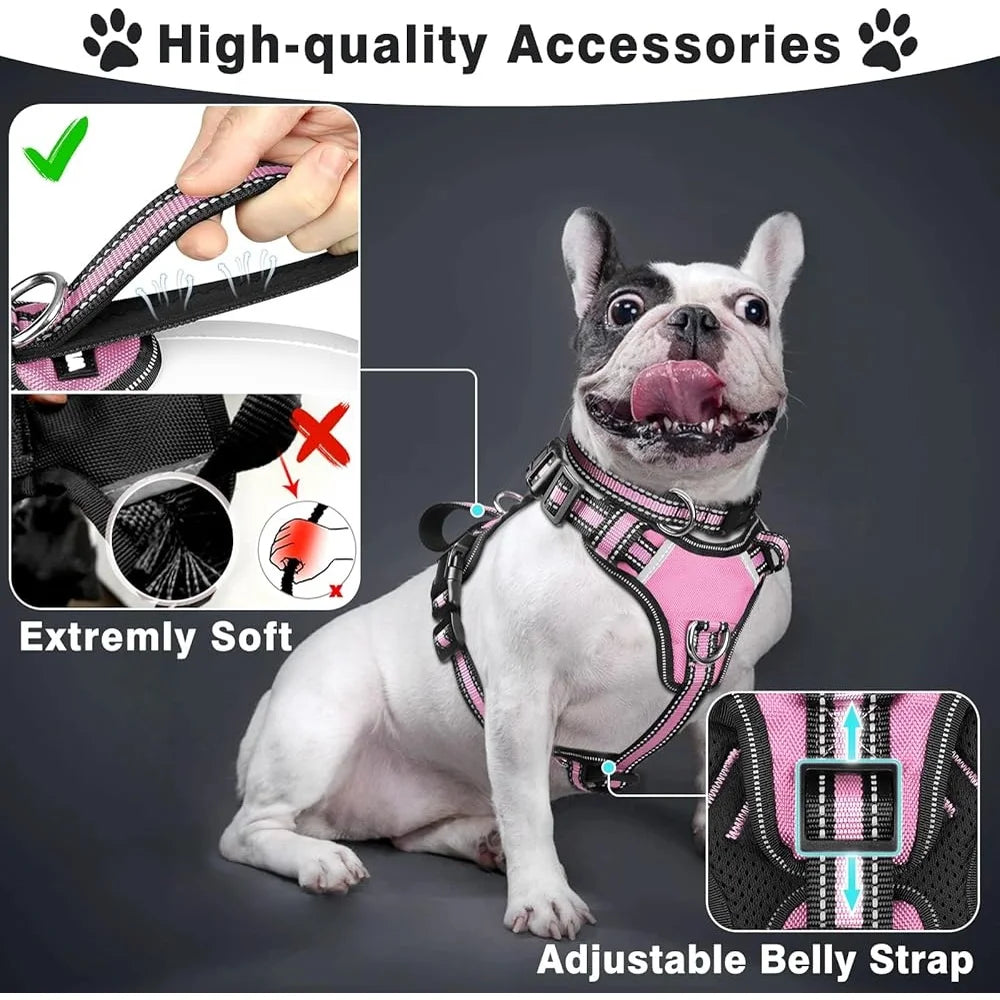 Paws Nation Reflective No Pull Harness Leash Set For Dogs