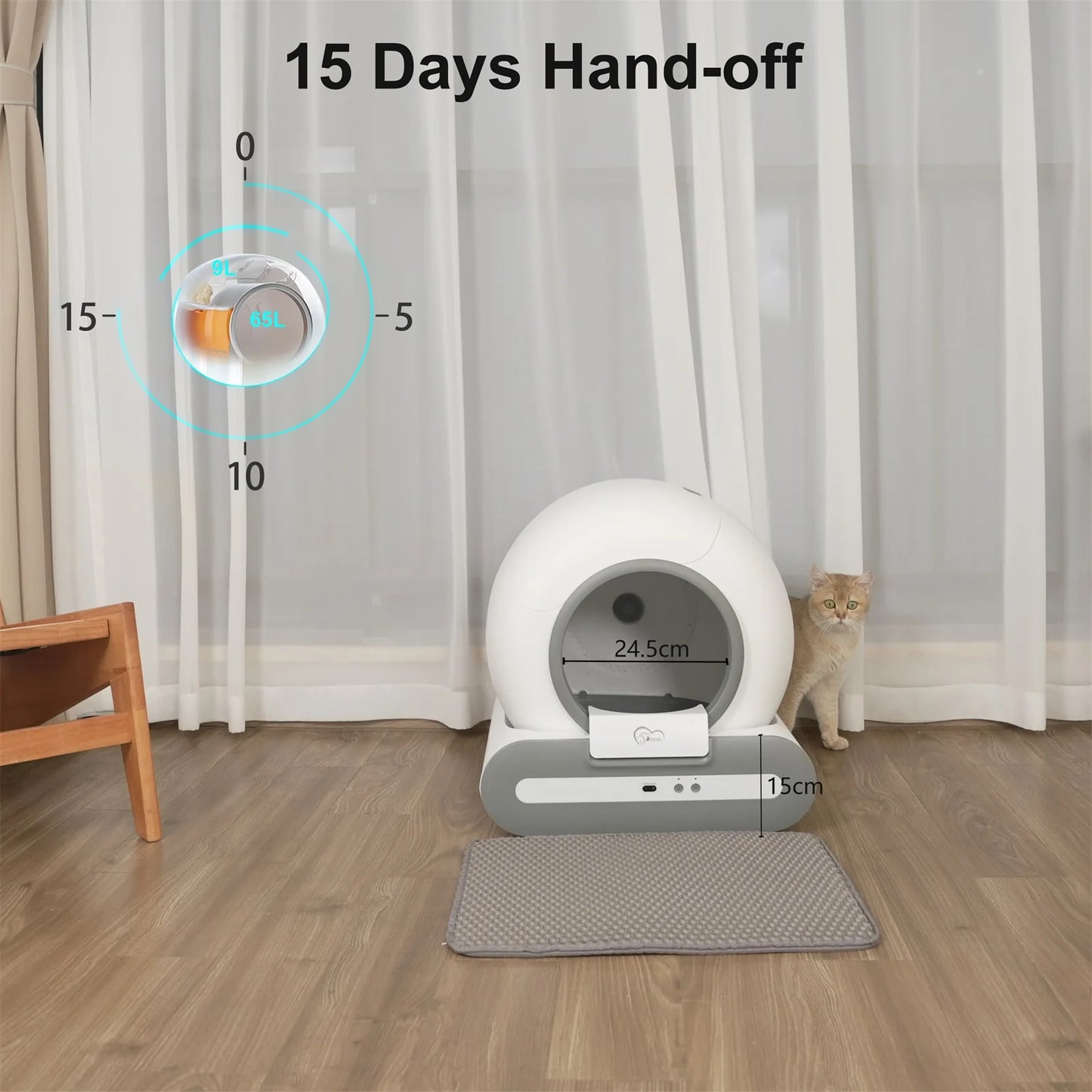 DOEL Automatic Self Cleaning Cat Litter Box With App