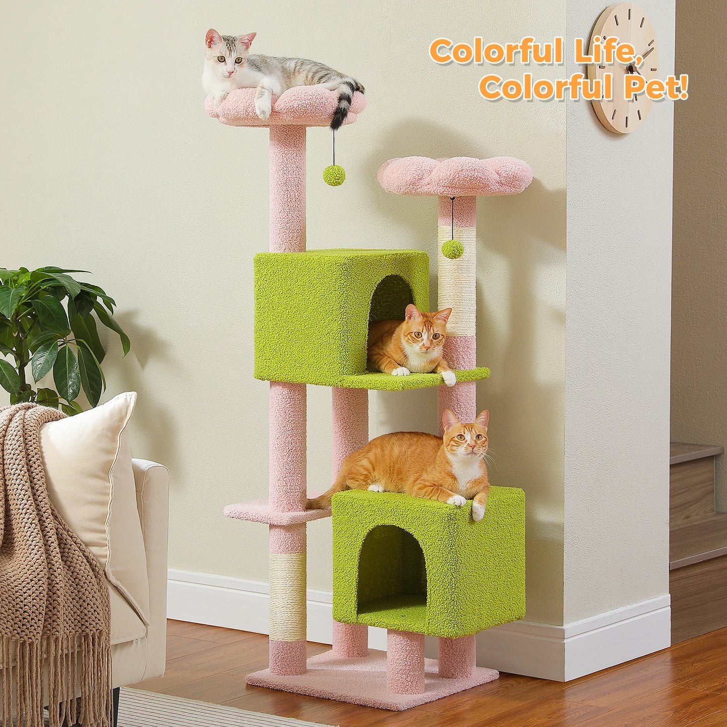 PAWZ Road Cactus Cat Tree Cat Tower For Indoor Cats