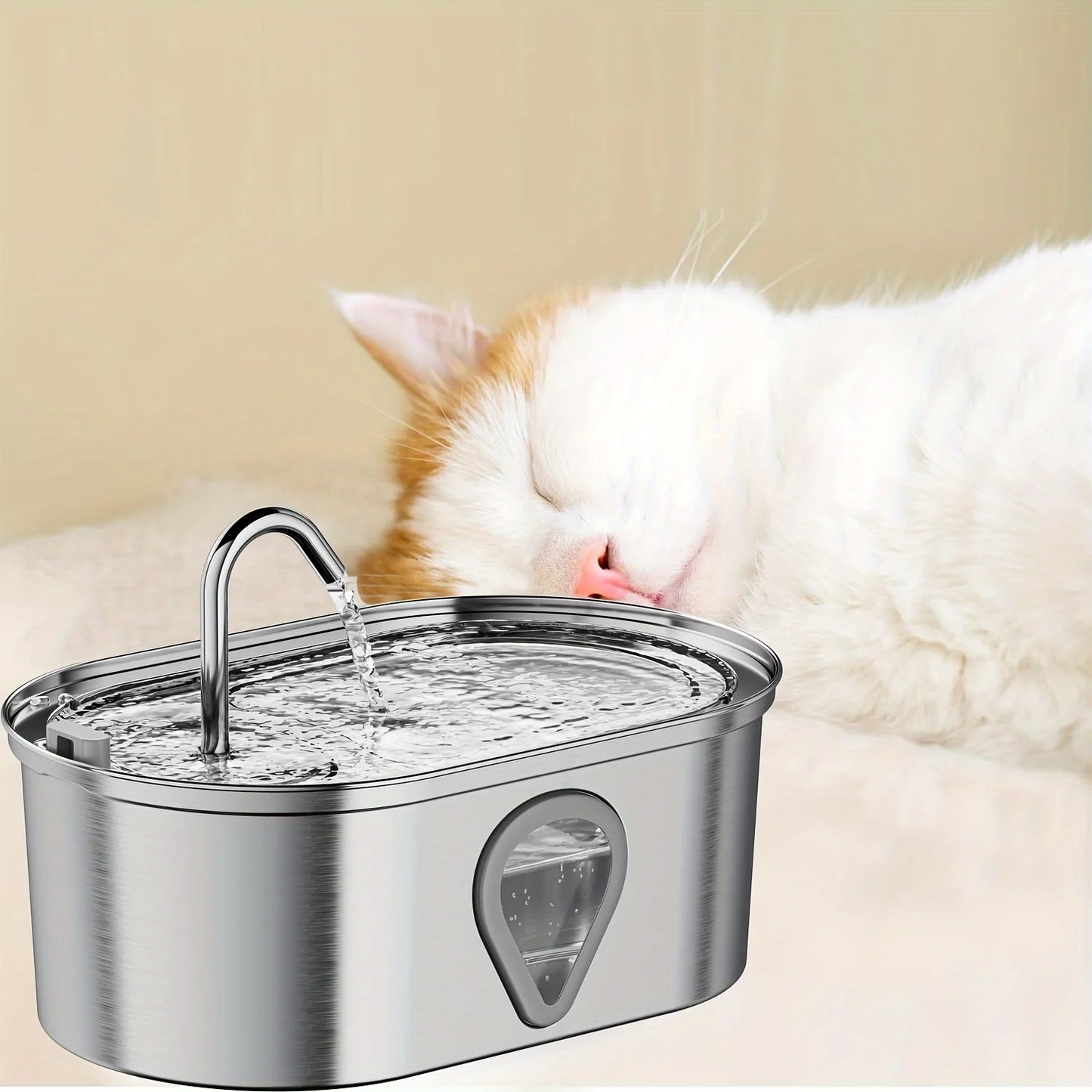 NPET Automatic StainlessSteel Pet Water Dispenser With Transparent ObservationWindow