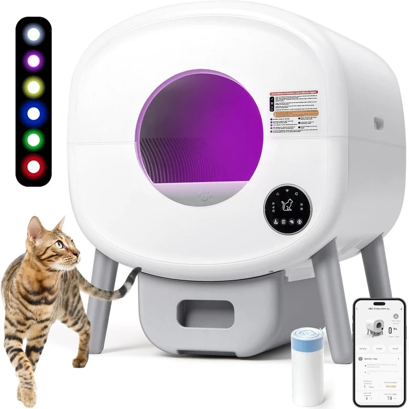 Lunapurr App Controlled Auto Self Cleaning Litter Box Cats