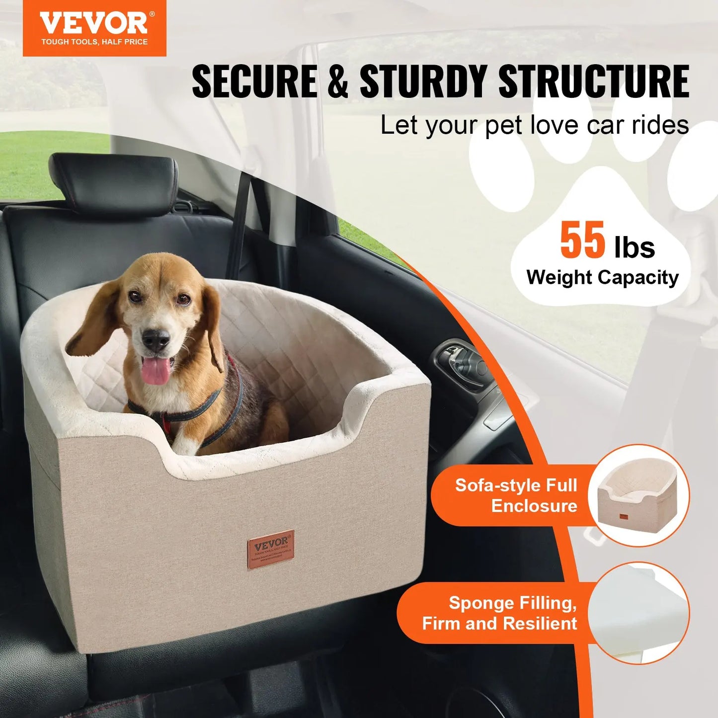 Breed Dog Booster Car Seat For Safe Travel And Comfort