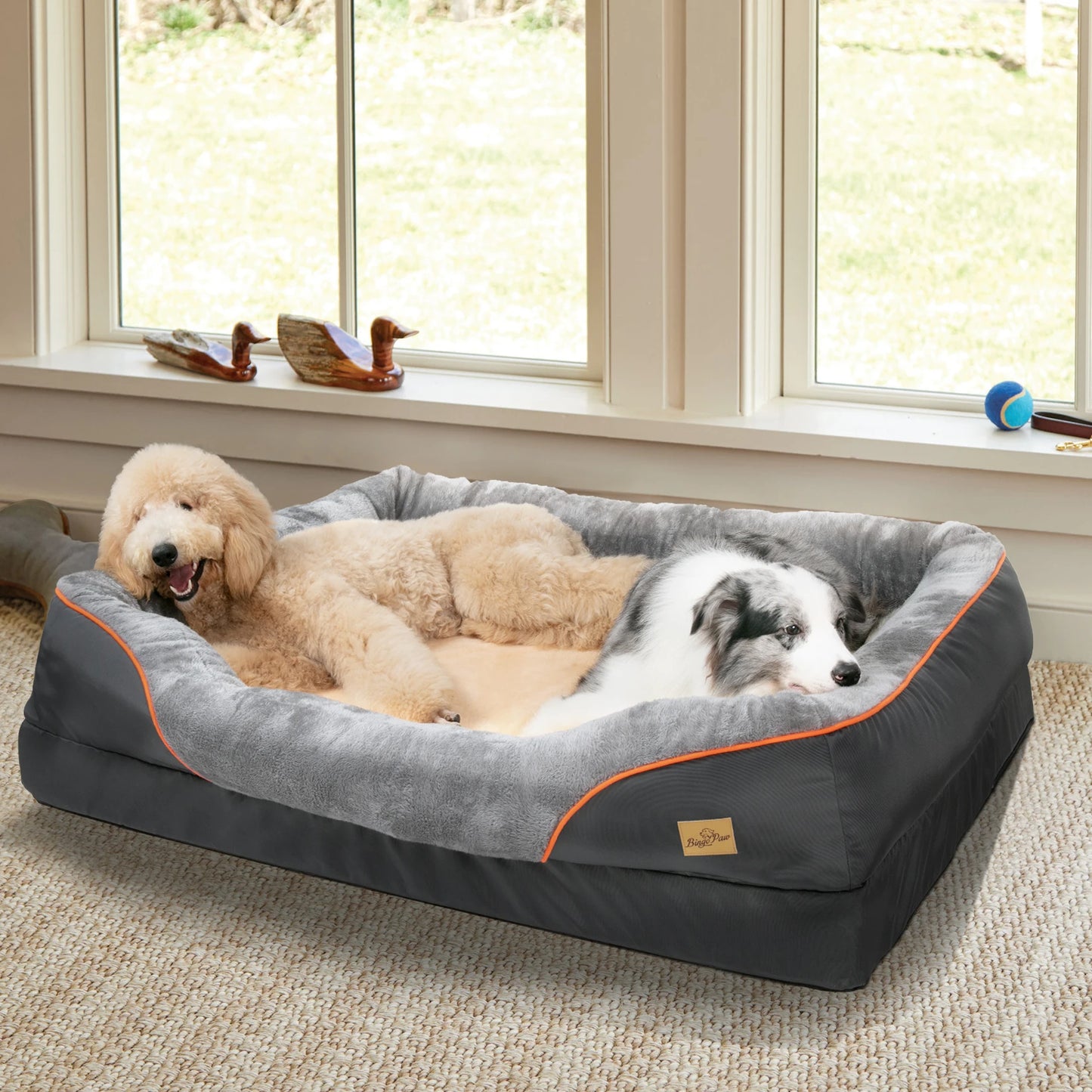 BINGOPAWC Waterproof Allergy Dog Bed With Washable Cover