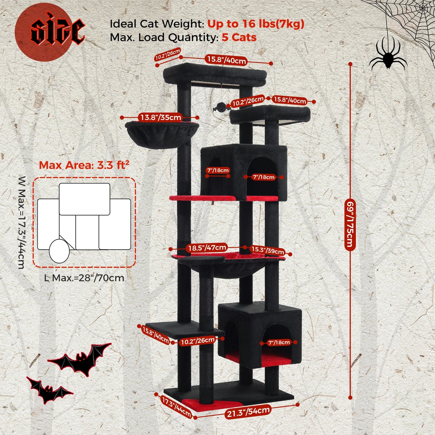 PAWZ Road Cat Tree For Indoor Cats With Scratching Posts