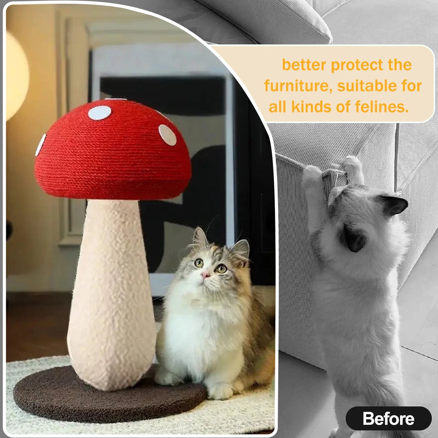 Oor Cats Mushroom Cat Scratching Post Tower With Sisal