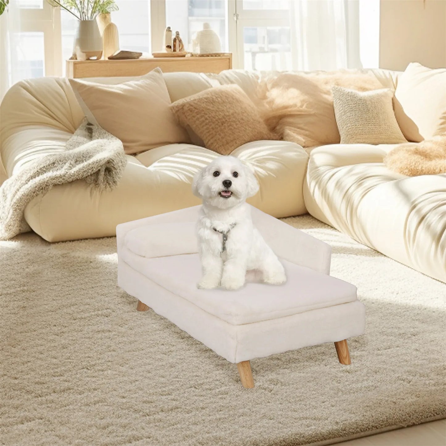 BINGOPAWCN Elevated Nordic Pet Bed With Cozy Pad Waterproof