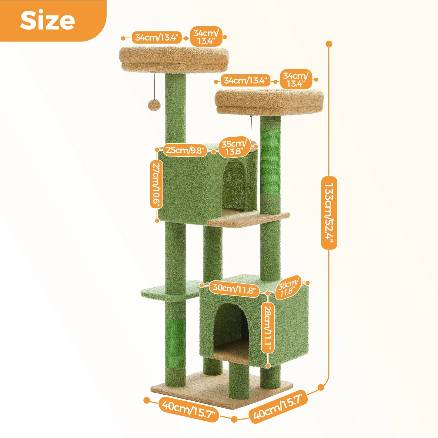 PAWZ Road Cactus Cat Tree Cat Tower For Indoor Cats