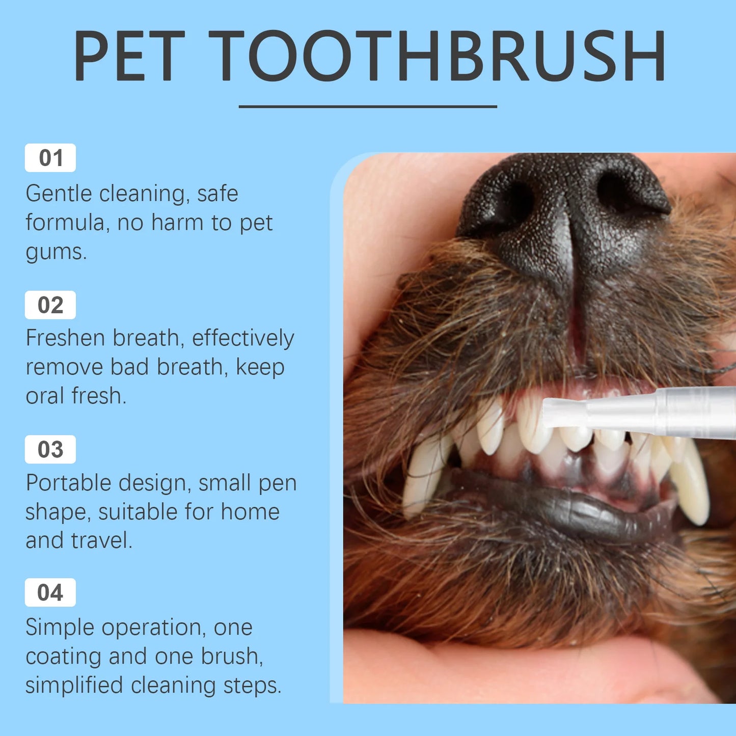 Hign-concerned Pet Toothbrush Gentle Dental Care Pen