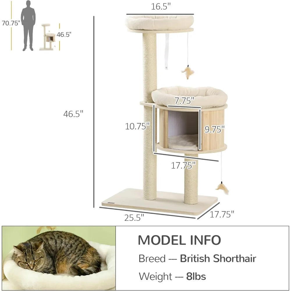 DAFIFY Cat Tree 3 Level Cat Tower With Scratching Posts