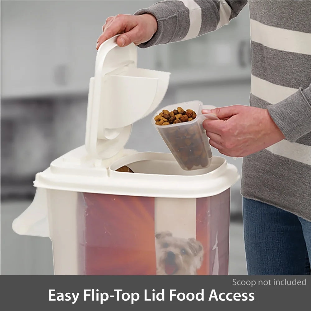 XMSJ Pet Food Dispenser With Double Pour Spout Stackable