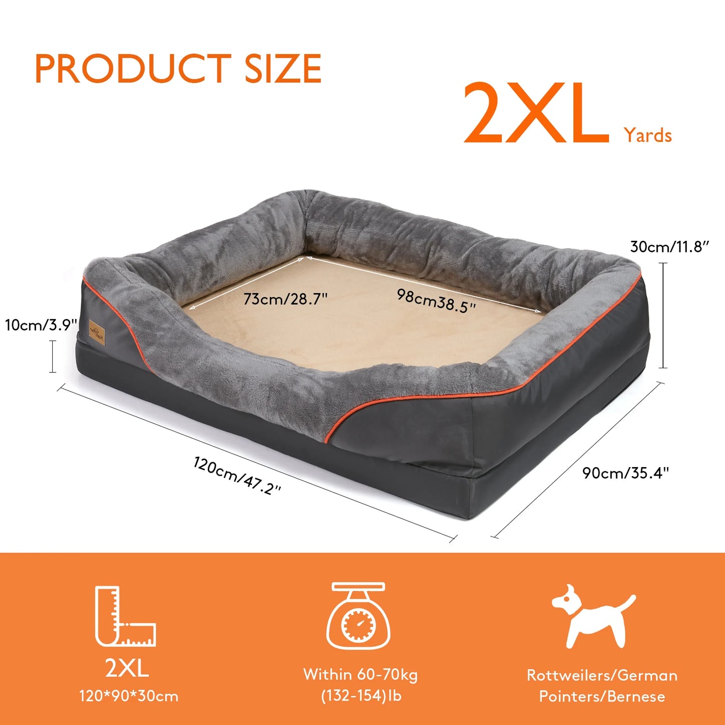 BINGOPAWC Waterproof Allergy Dog Bed With Washable Cover